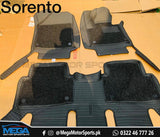KIA Sorento 10D Black Horizontal Lining Floor Mats with Black Grass For 2020 2021 2022