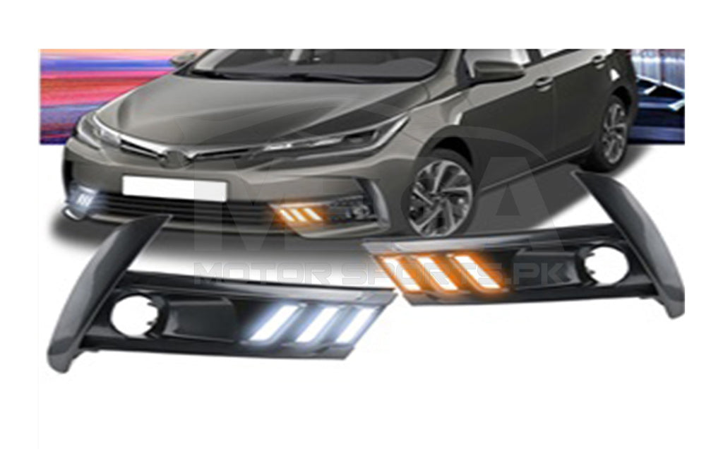 Toyota Corolla Facelift Mustang Style DRL Fog Lamp Cover
