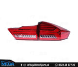 Honda City Matrix Style LED Taillights - Red For 2021 2022