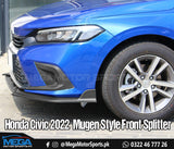 Honda Civic 2022 Type R Style Style Matt Black Front Bumper Lip Splitter For 11th Gen 2022 2023