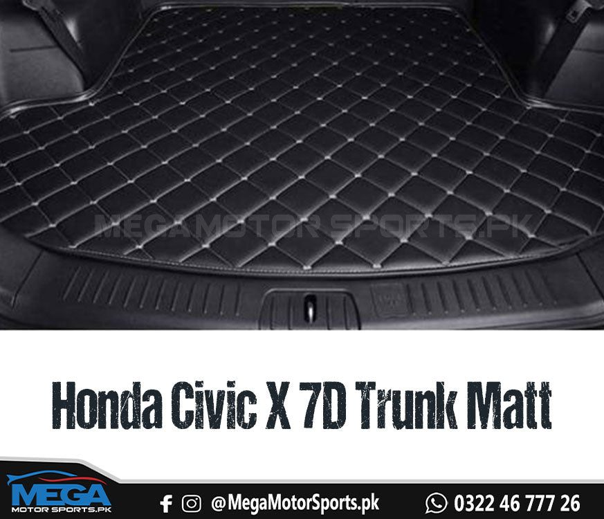 Honda Civic X Black 7D Trunk Matt For 2016 2017 2018 2019 2020 2021