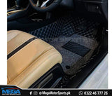 Honda Civic 2022 9D Black Floor Mats With Grey Grass For 11th Gen 2022 2023
