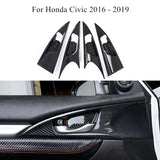 Honda Civic X Carbon Fiber Interior Door Handles Trim