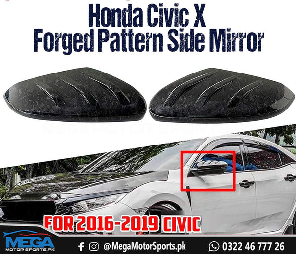 Honda Civic X Glossy Black Mugen Style Side Mirror Covers 2016 - 2021 ...