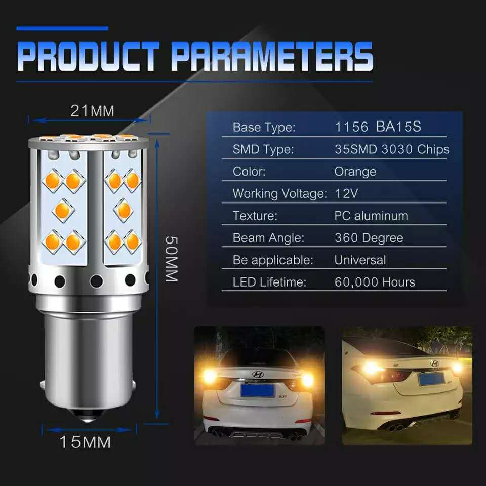 Indicator Orange (Amber) LED Bulbs T20 – Mega Motor Sports