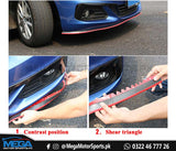SAMURAI Red and Carbon Fiber 3M 2.5 Meter Universal Car Bumper Lips / Side Skirts / Diffuser
