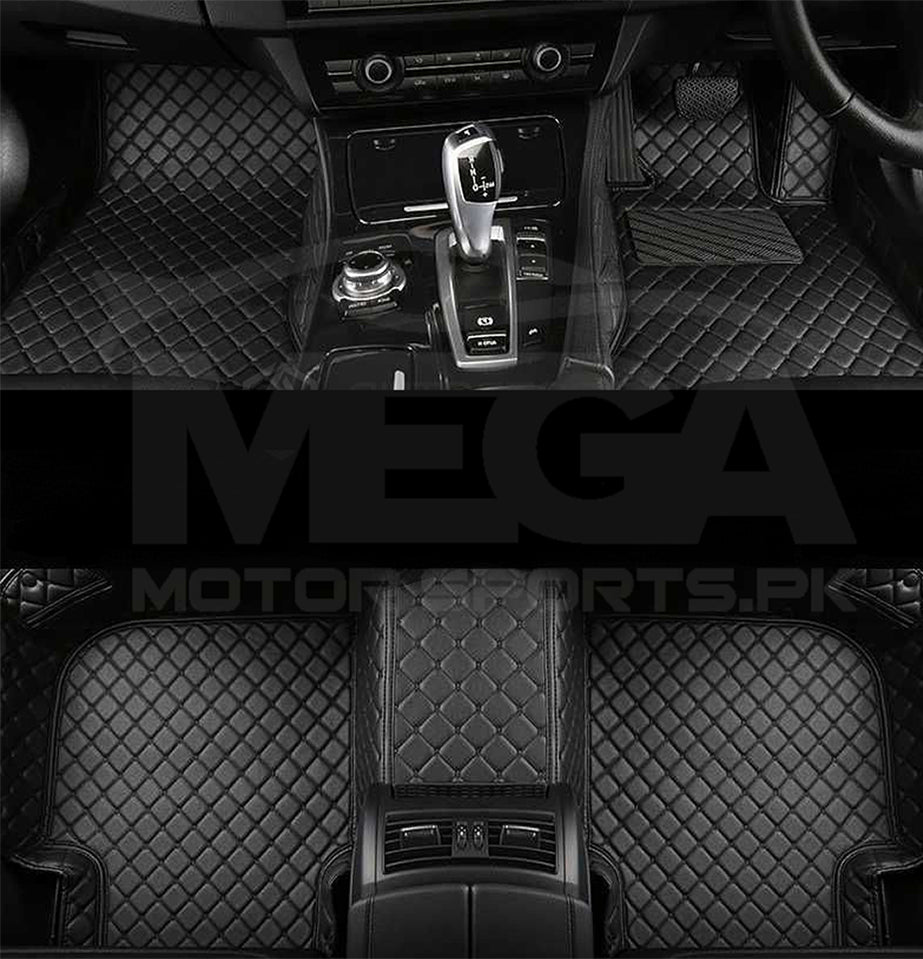 Honda Civic 7D Diamond Floor Mats - Black For Models 2016 2017 2018 2019 2020 2021