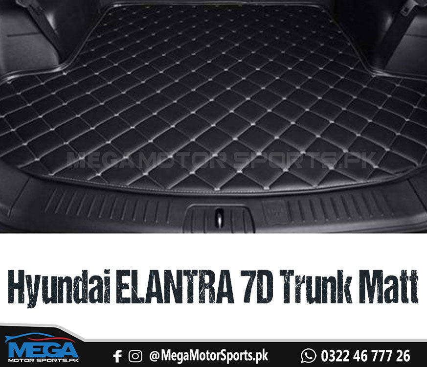 Hyundai Elantra Black 7D Trunk Matt For 2020 2021 2022