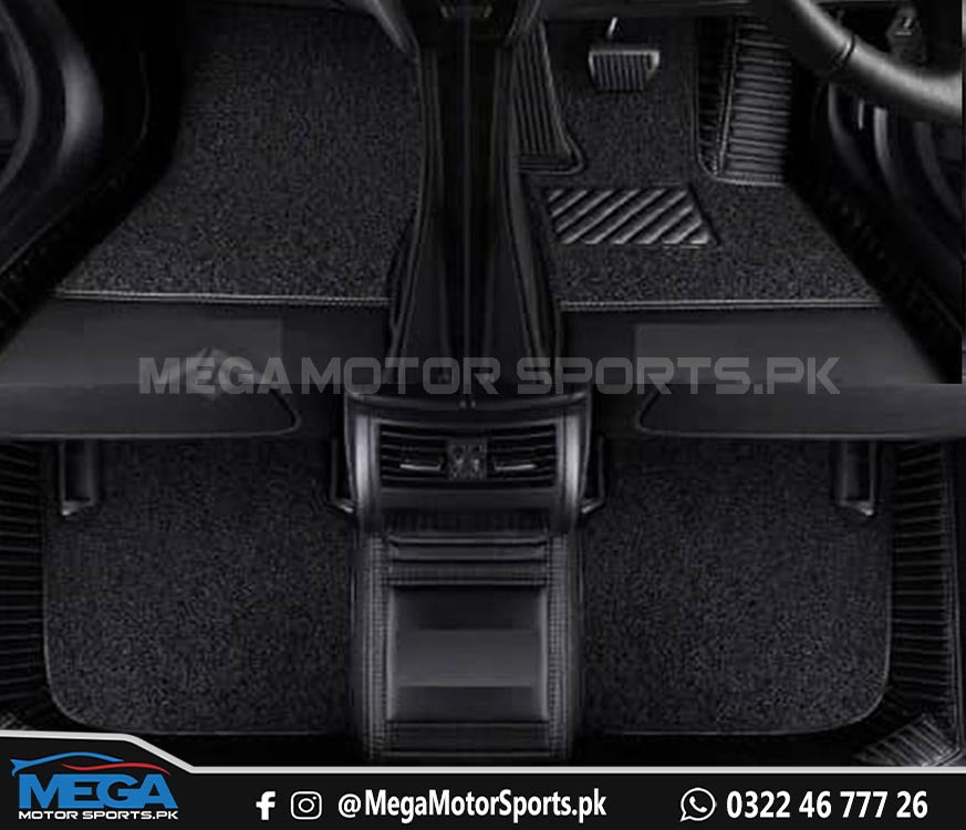 Honda Civic 10D Black Horizontal Floor Mats For 2016 2017 2018 2019 2020 2021