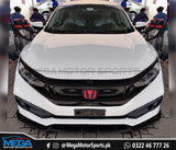 Honda Civic Glossy Black Bumper Splitter - 3 pcs - For 2016 - 2021