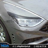 Hyundai Sonata Headlight Eye Brows Carbon Fiber For 2021 2022 2023 2024