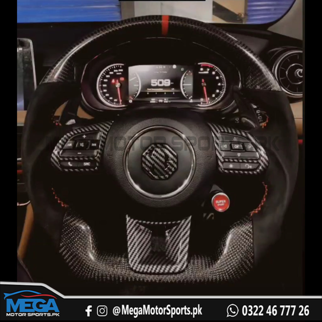 MG HS 2021 Original Carbon Fiber Steering Wheel - Suede