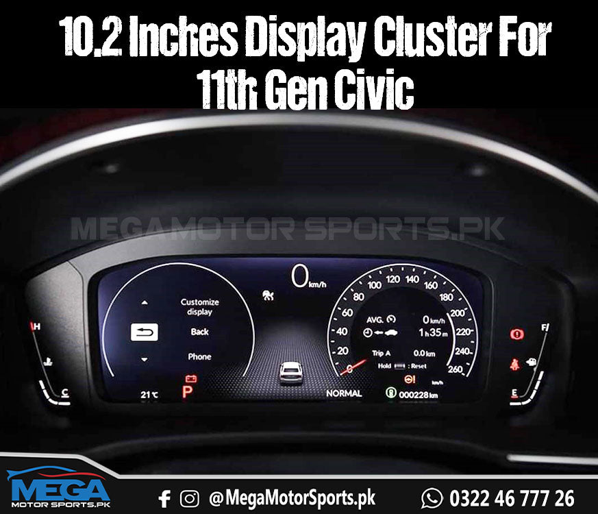 Honda Civic 11th Gen 10.2 Inch Display Cluster / Meter For 2022 2023
