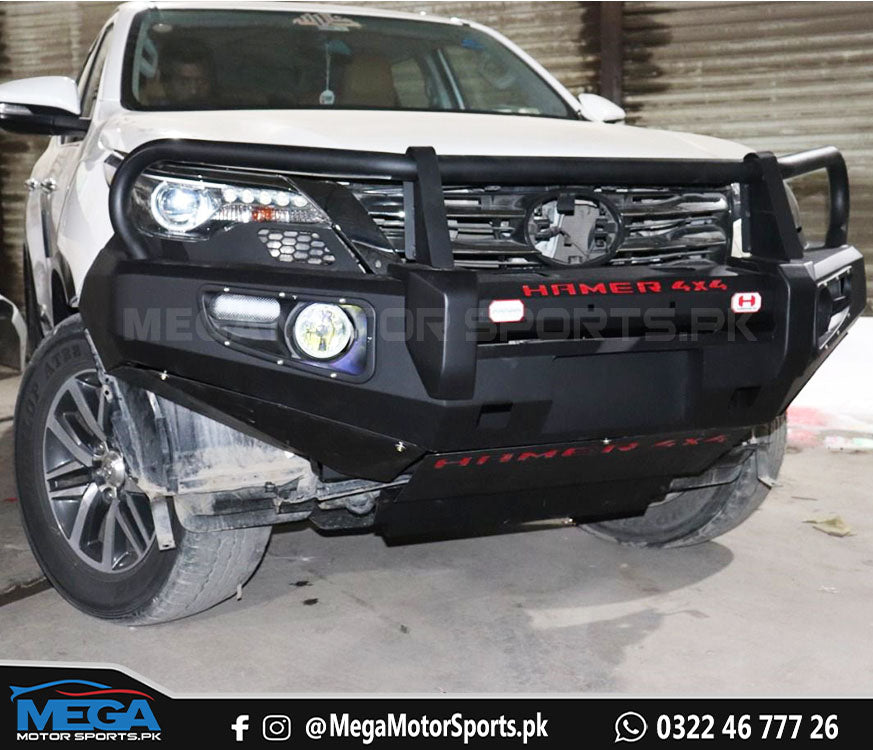 Toyota Fortuner Front Hamer Bumper Armour Style / Front Bull Bar 2016 - 2024