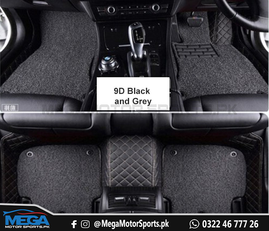 Toyota Prado 9D Floor Mats Black With Grey Grass - 5 Seater For Models 2008 - 2020