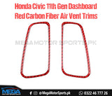 Honda Civic 2022 Red Carbon Fiber Dashboard Air Vent Outlet Trims For 11th Generation 2022 2023