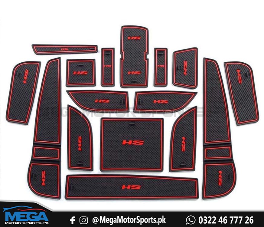 MG HS Non Slip Interior Mats - Red For 2020 2021 2022