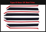 Honda Civic Red Carbon Fiber Interior Door Strip