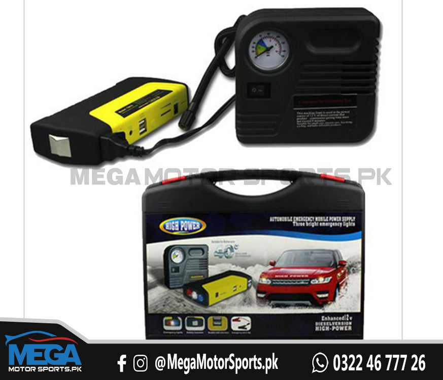 Car Power Jump Starter (50800mAH) With Air Compresser and Power