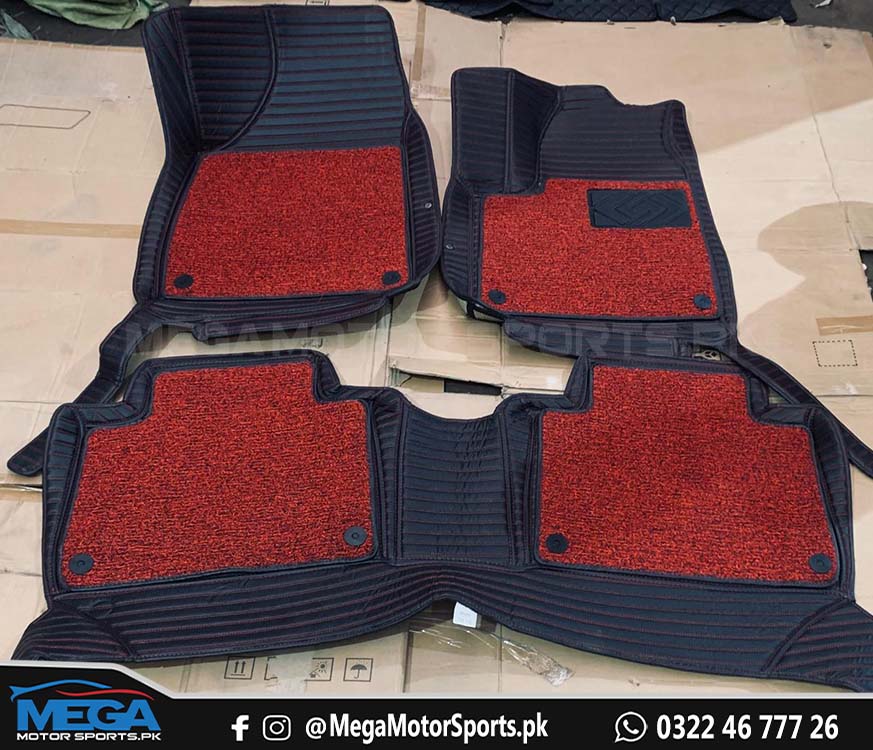 MG HS 10D Black Floor Mats with Red Grass For 2020 2021
