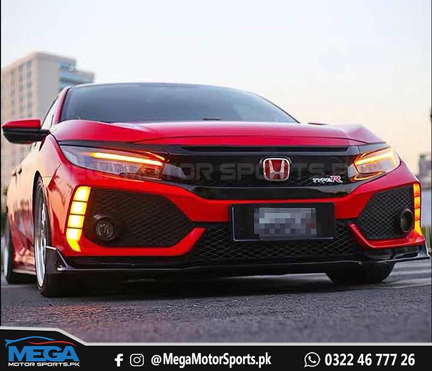 Honda Civic X Type R Front Bumper DRL For 2016 - 2021 – Mega Motor Sports