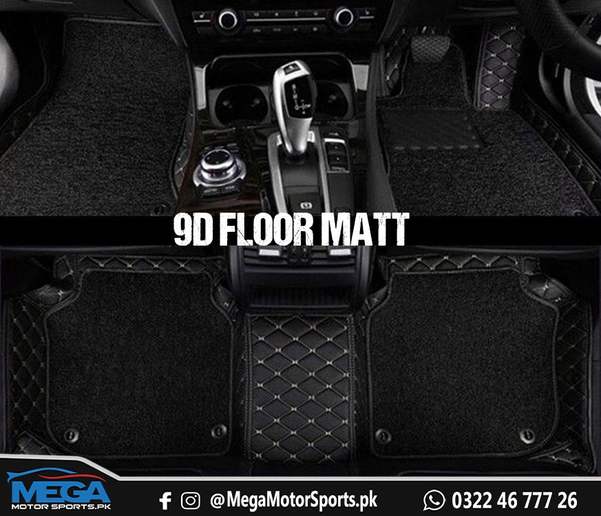 Hyundai Sonata 9D Black Floor Matt with Black Grass For 2021 2022