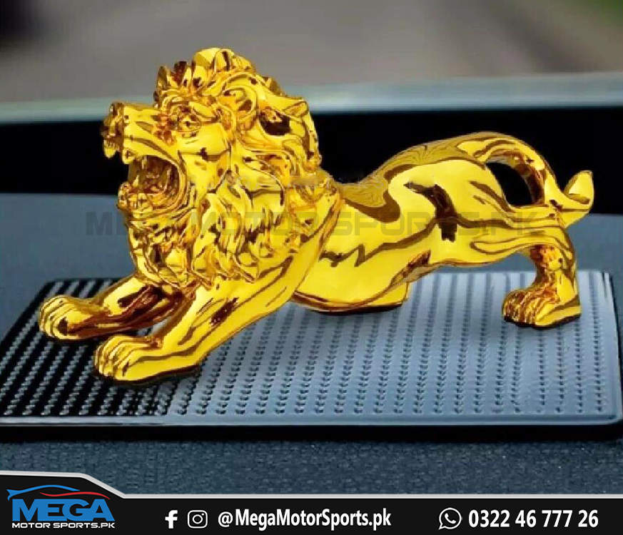 Dashboard Decoration Sculpture | Golden Lion Car Dashboard Decoration | Lion For Dashboard Decoration Purpose