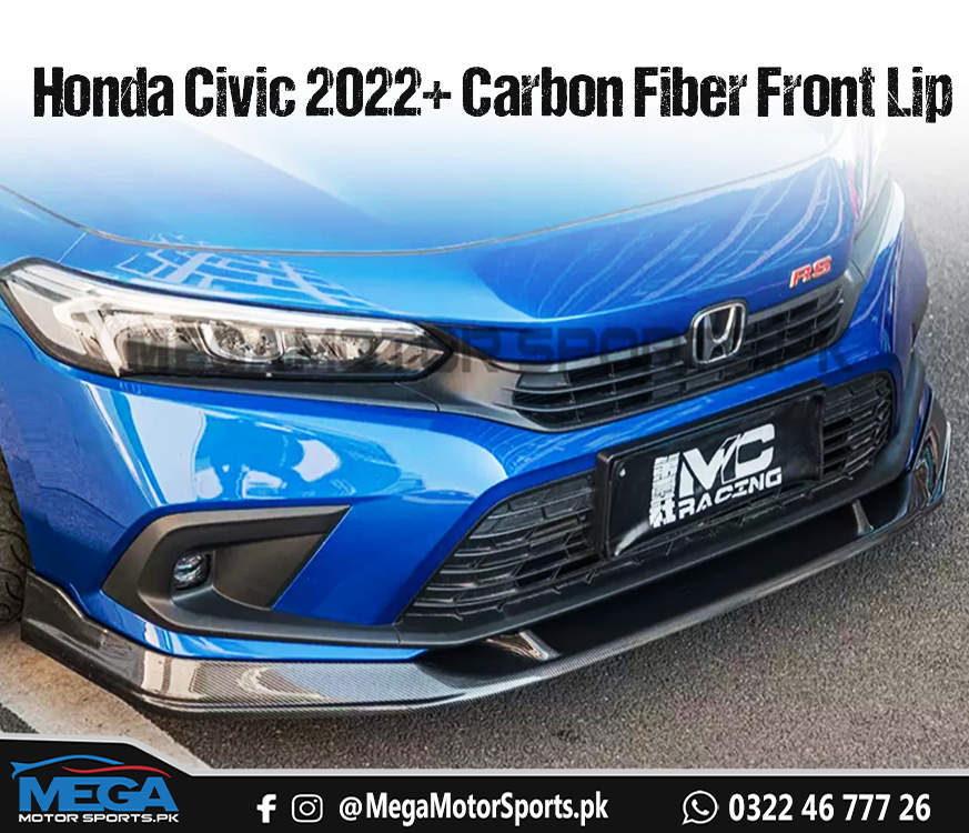 Honda Civic Voltex Carbon Fiber Front Lip Splitter For 11th Gen 2022 2023