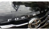 Toyota Fortuner Front Bonnet 3D Logo Letters In Chrome