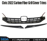 Honda Civic 2022 Carbon Fiber Front Grill Lower Trims 3 Pcs 2022 2023