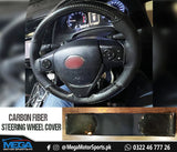 Universal Leather Carbon Fiber Steering Cover - Double Carbon Fiber with Leather