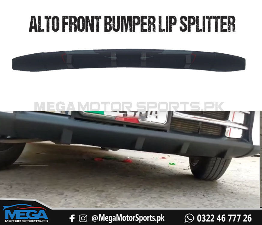 Suzuki Alto Front Bumper Splitter Lip Matt Black / Sporty Trim Splitter For 2019 2020 2021 2022 