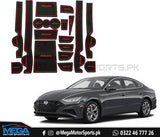 Hyundai Sonata Anti Slip Interior Mats - Red For 2021 2022
