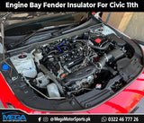 Honda Civic 11th Gen Engine Bay Fender Insulator - 3 pcs For 2022 2023